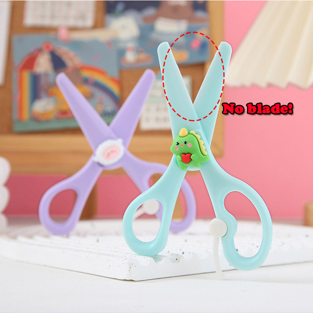 Safety Scissors Student Craft Scissors Round Edge Children Scissors Cute  Animal Plastic Scissors for Paper Cutting Scrapbooking - AliExpress